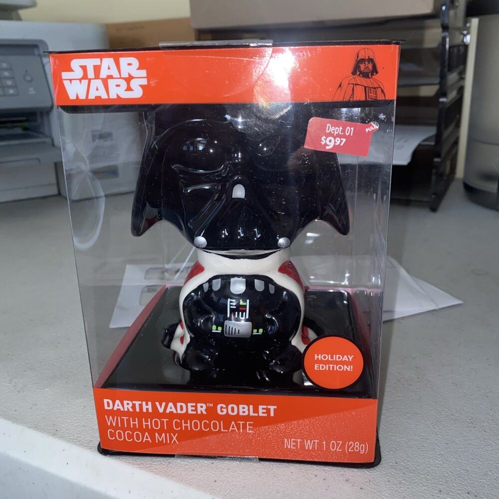 STAR WARS DARTH VADER HOLIDAY EDITION GOBLET CHRISTMAS DECOR W/ COCOA MIX *NEW*